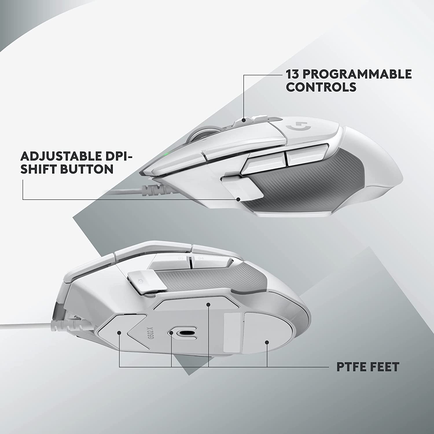 Logitech G502 X Wired Gaming Mouse White (4)