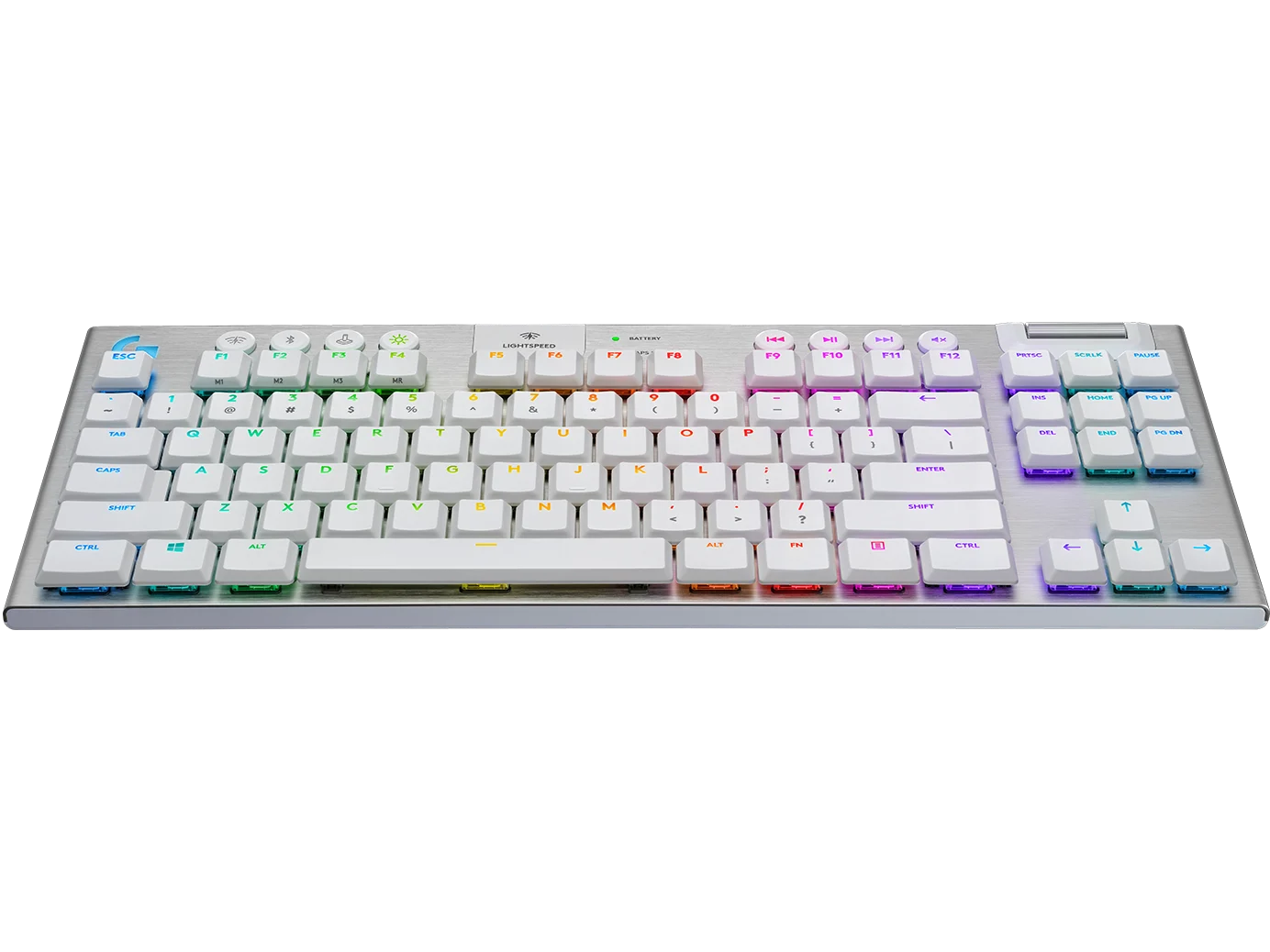 Logitech G915 TKL Tenkeyless LIGHTSPEED Wireless RGB Mechanical Gaming Keyboard White 3